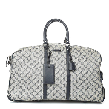 Gucci GG Plus Monogram Large Carry On Duffle Trolley Navy 1 of 16