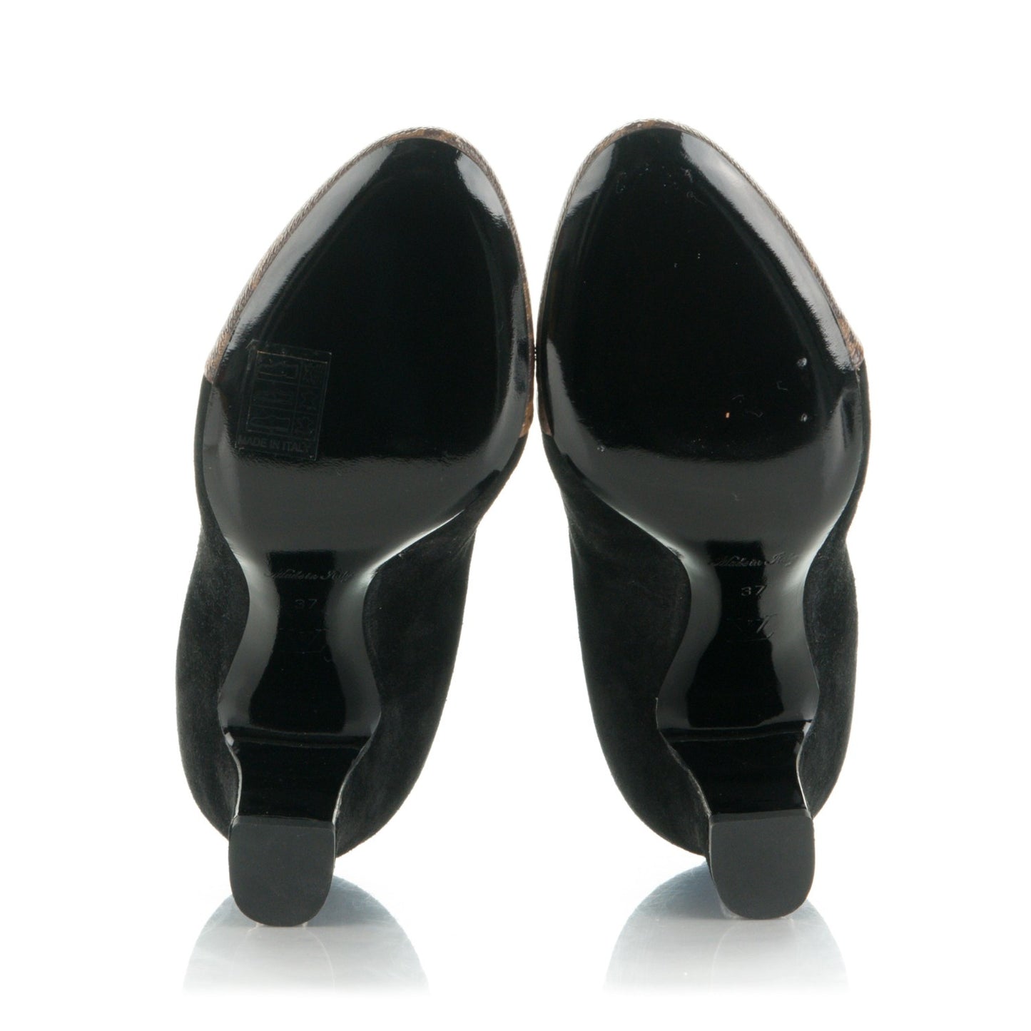 Monogram Suede Revival Ankle Boots 37 Black