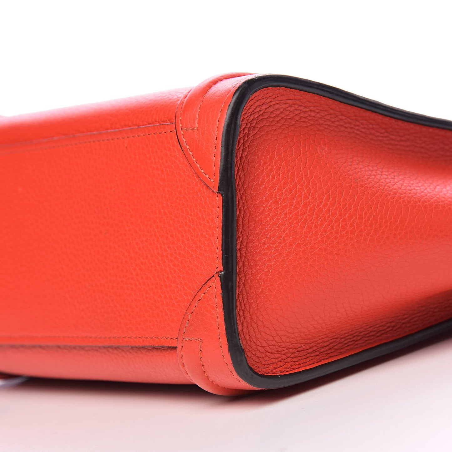 Drummed Calfskin Nano Luggage Vermillion