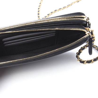 Chanel Caviar Quilted CC Filigree Clutch With Chain Black 5 of 14