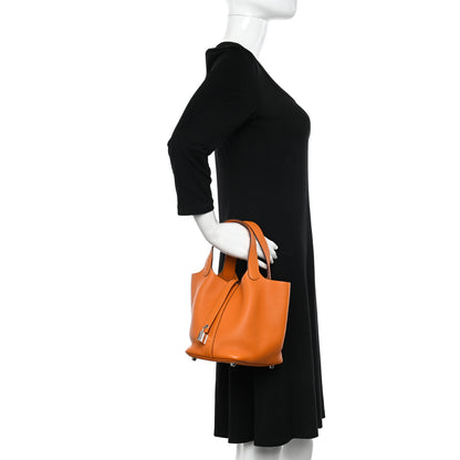 Hermes Taurillon Clemence Picotin Lock 18 PM Orange 2 of 10