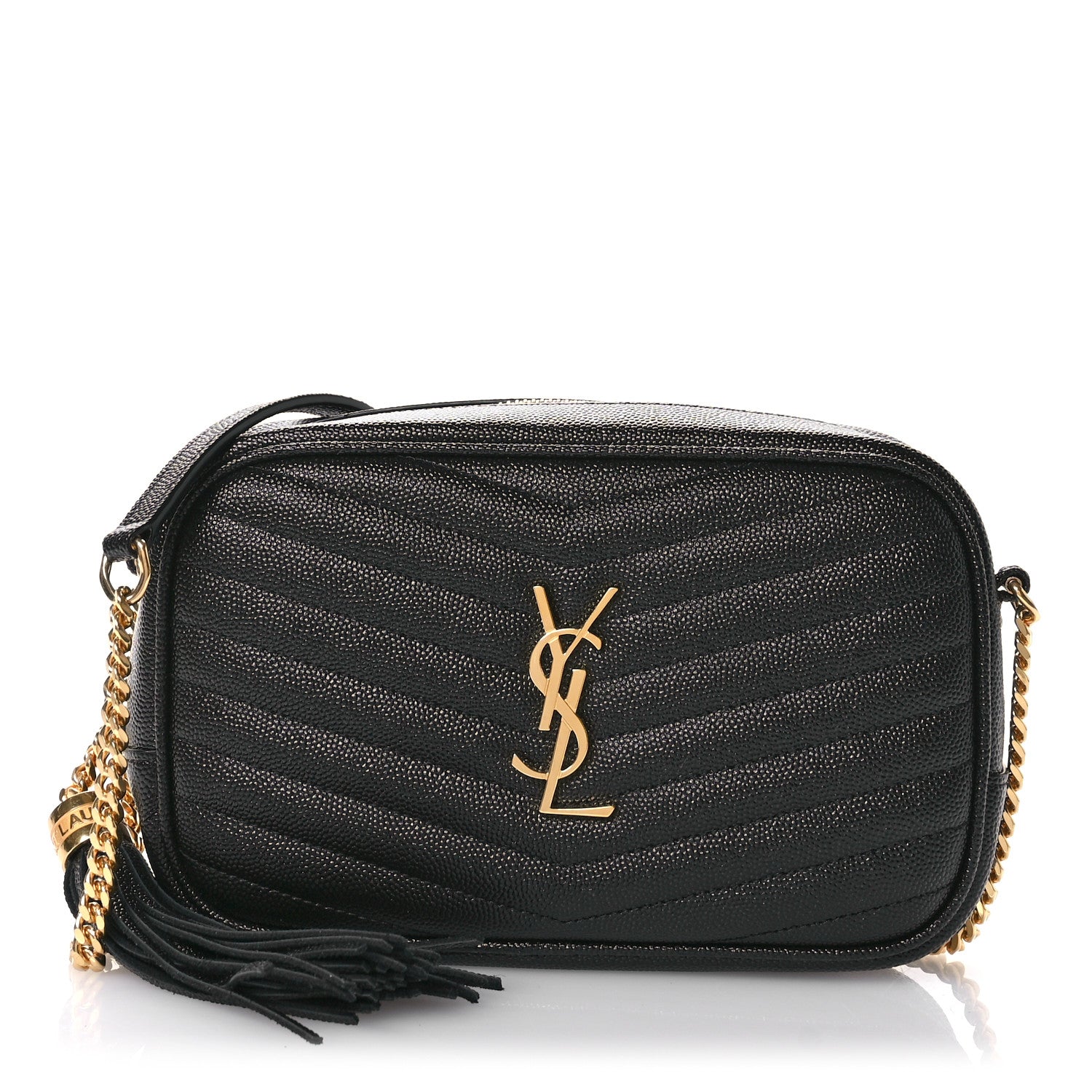 Saint Laurent Grain De Poudre Matelasse Monogram Mini Lou Camera Bag Black 1 of 10