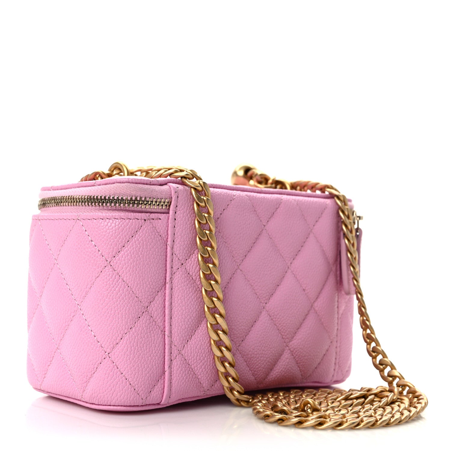 Chanel Caviar Quilted Sweetheart Vanity Case Pink 3 of 14