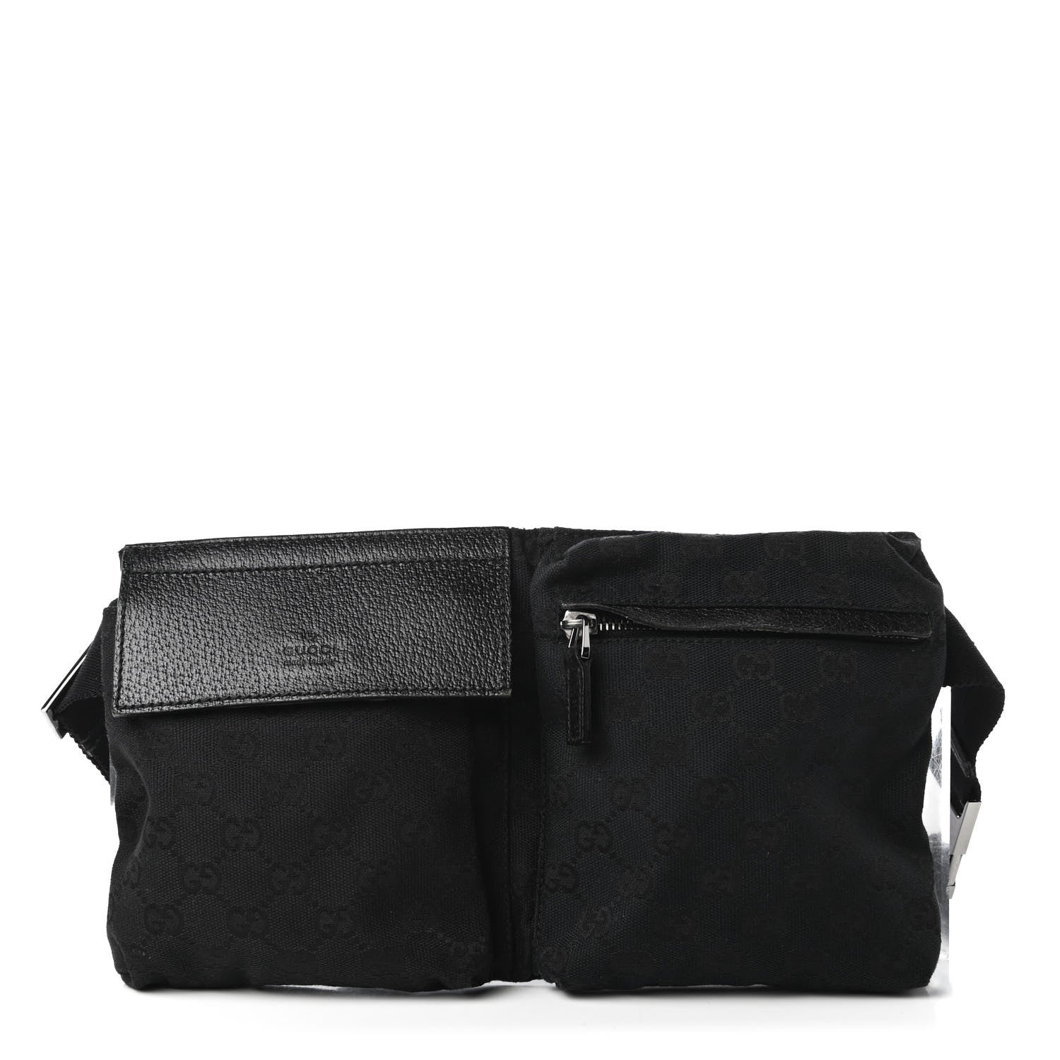 Gucci GG Monogram Double Pocket Belt Bag Black 1 of 10