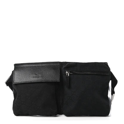 Gucci GG Monogram Double Pocket Belt Bag Black 1 of 10