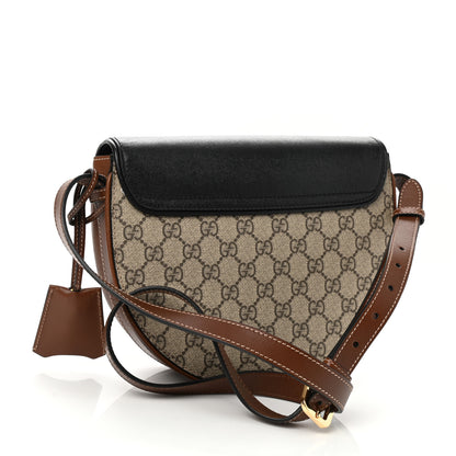 Gucci GG Supreme Monogram Calfskin Small Padlock Messenger Shoulder Bag Beige Black Cuir 3 of 10