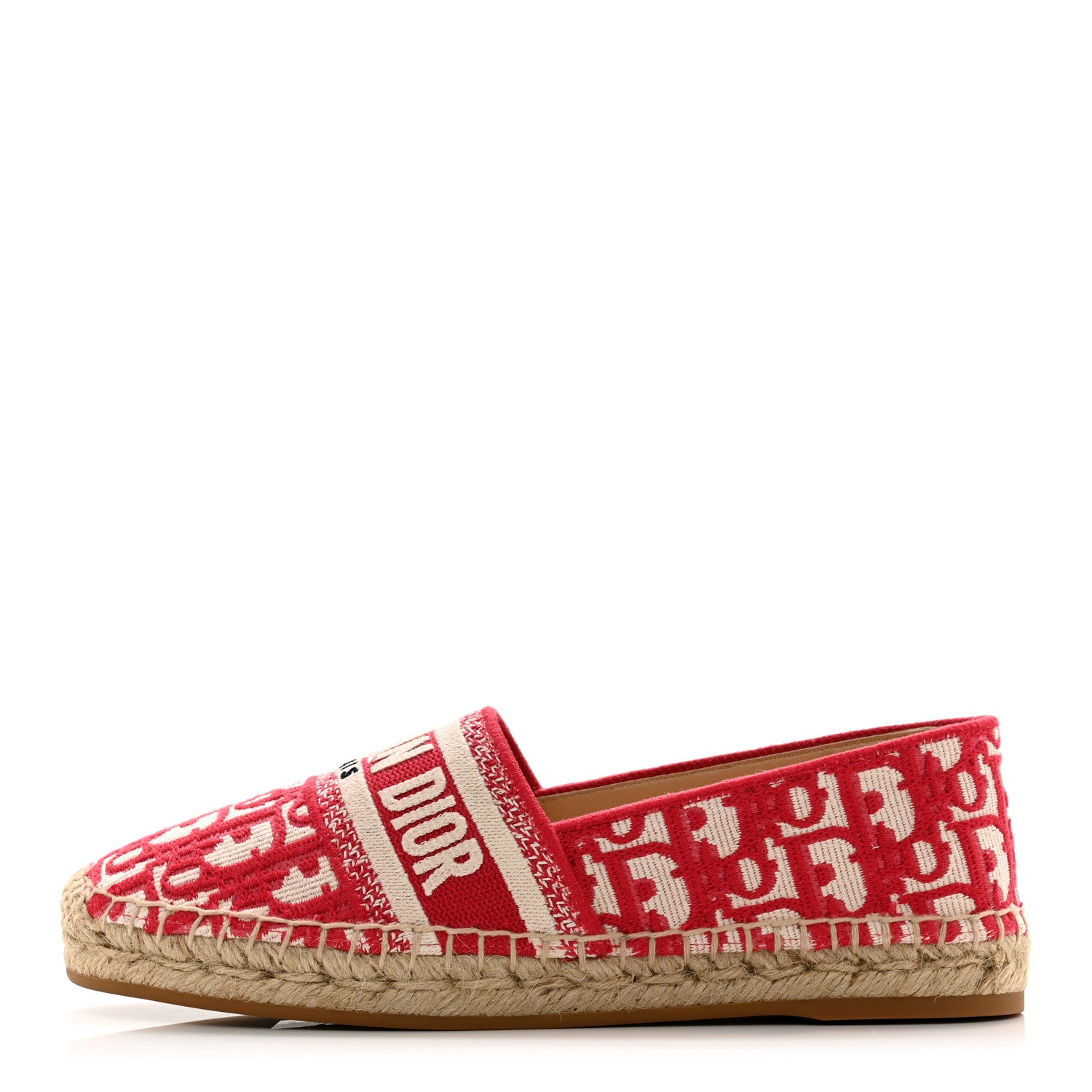 Christian Dior Oblique Embroidered Granville 15mm Espadrilles 37 Raspberry 1 of 9