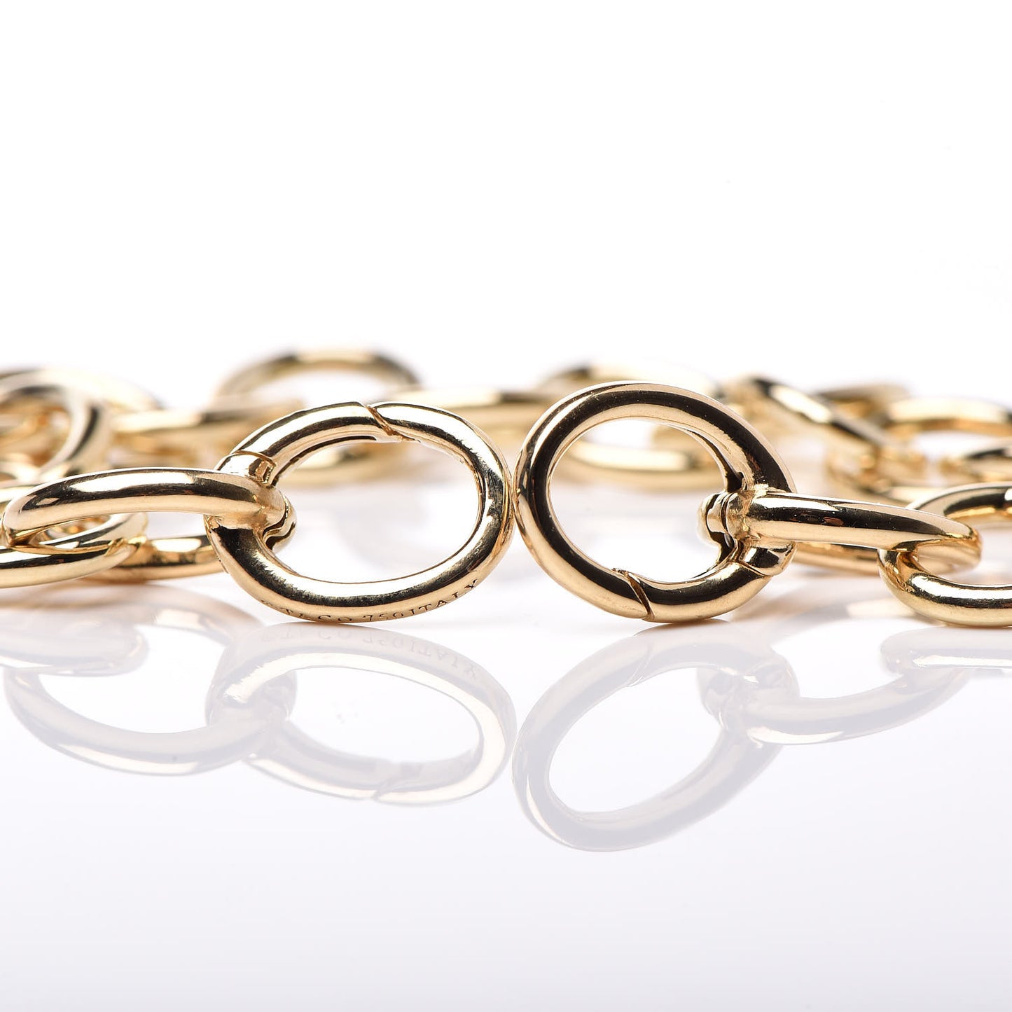 18K Yellow Gold Round Chain Link Bracelet