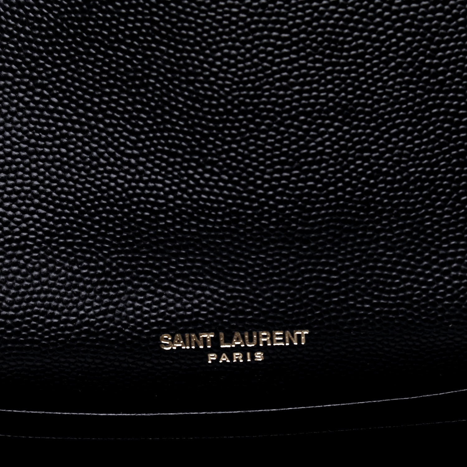 Saint Laurent Grain De Poudre Matelasse Chevron Small Monogram Envelope Wallet Black 4 of 5