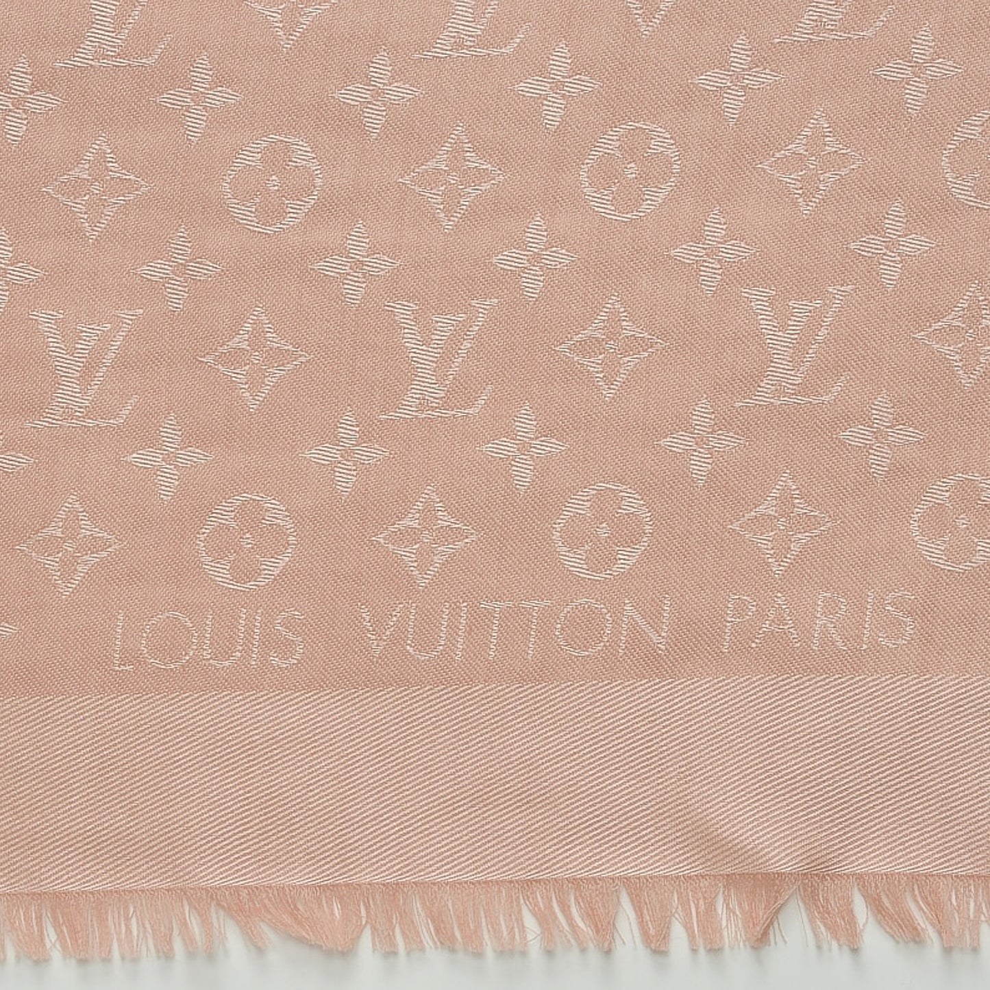 Silk Wool Monogram Shawl Nude