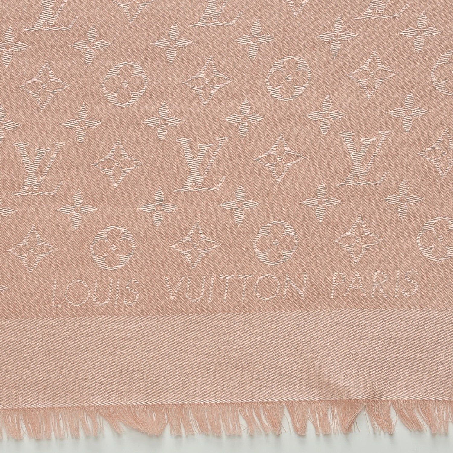 Louis Vuitton Silk Wool Monogram Shawl Nude 4 of 4
