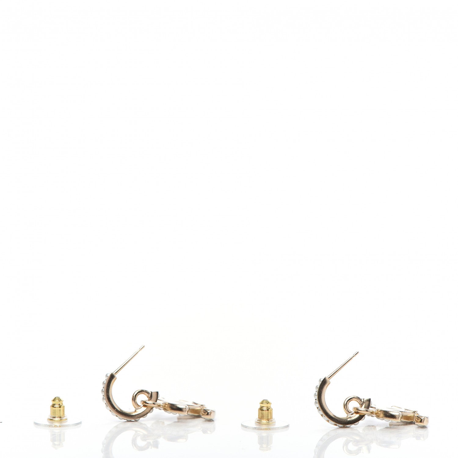Chanel Pearl CC Hoop Drop Earring Gold 4 of 5