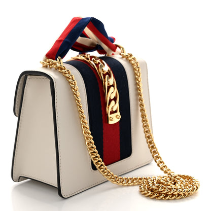 Gucci Calfskin Mini Sylvie Chain Shoulder Bag White 3 of 12