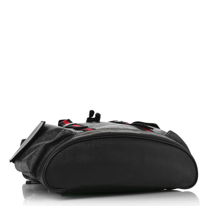 Gucci Soft GG Supreme Monogram Appia Calfskin Web Double Buckle Backpack Black 5 of 11