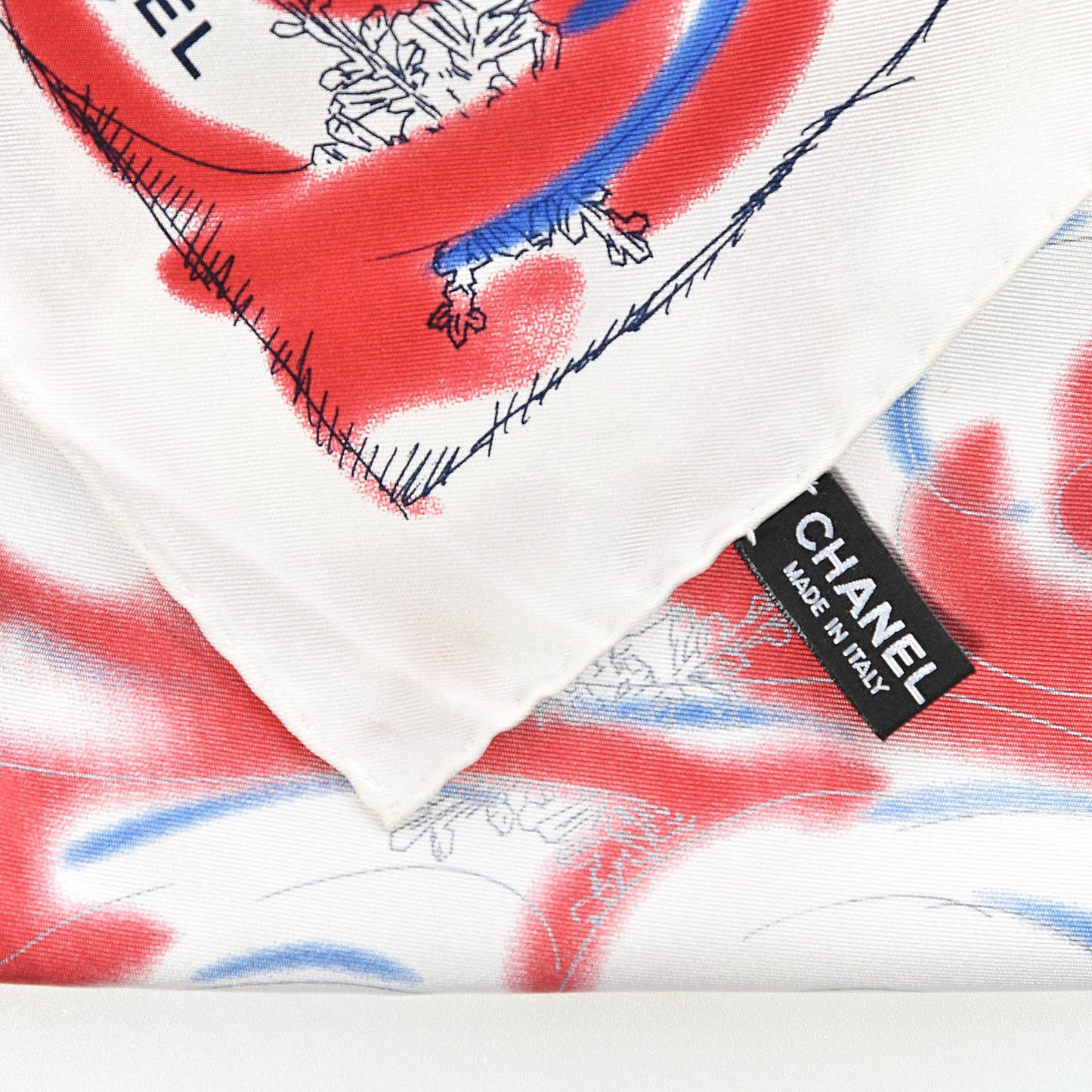 Silk Polar Bear Scarf Red