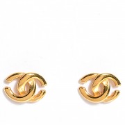 Chanel CC Earrings Gold 1 of 10