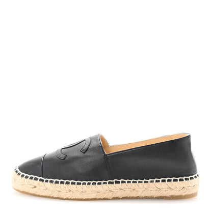 Chanel Lambskin CC Espadrilles 38 Black 1 of 9