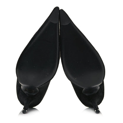 Balenciaga Velvet Spandex Extreme Pointed Toe Knife Ankle Boots 38 Black 5 of 6