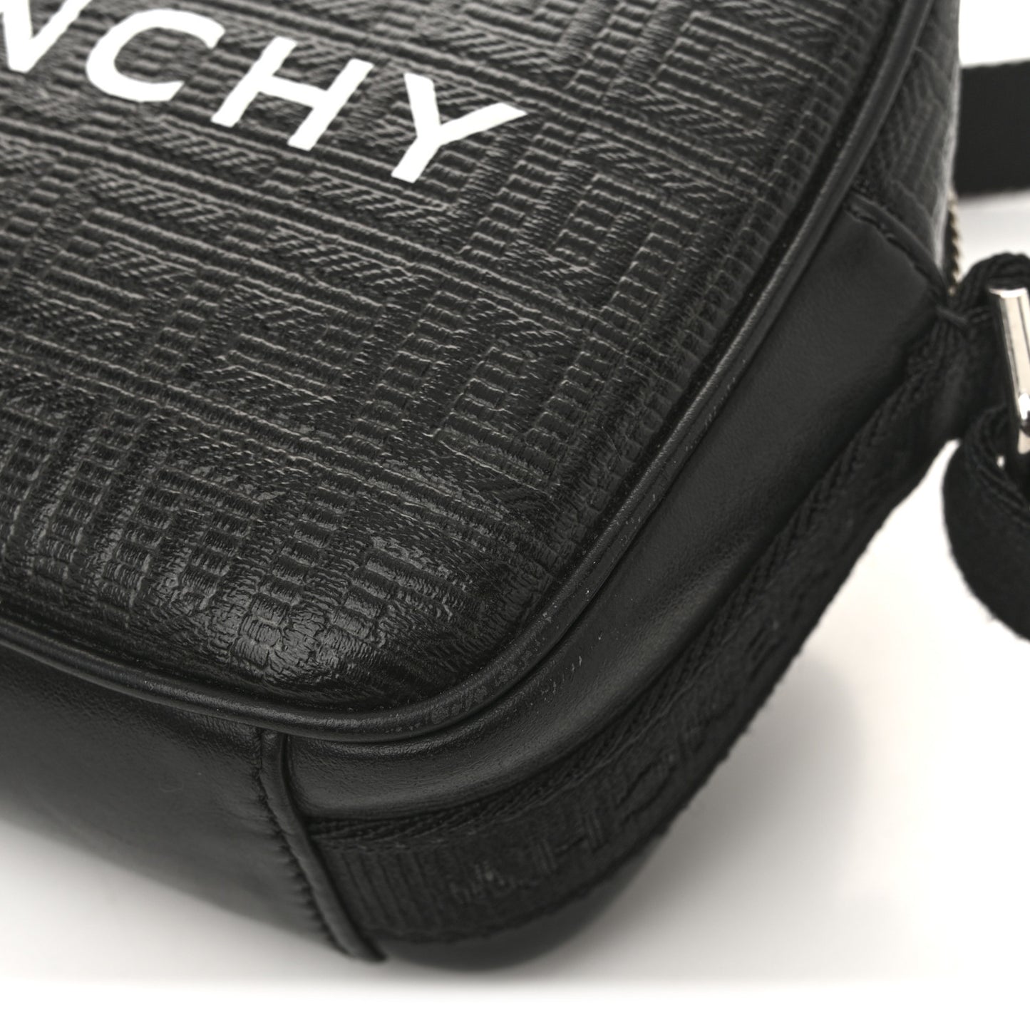 Coated Canvas Logo Embossed Body Pouch Black Black