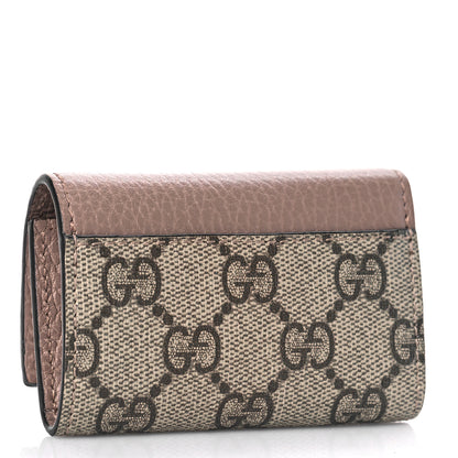 Gucci Dollar Calfskin GG Supreme Monogram GG Marmont 6 Key Holder Case Porcelain Rose Beige Ebony 3 of 9