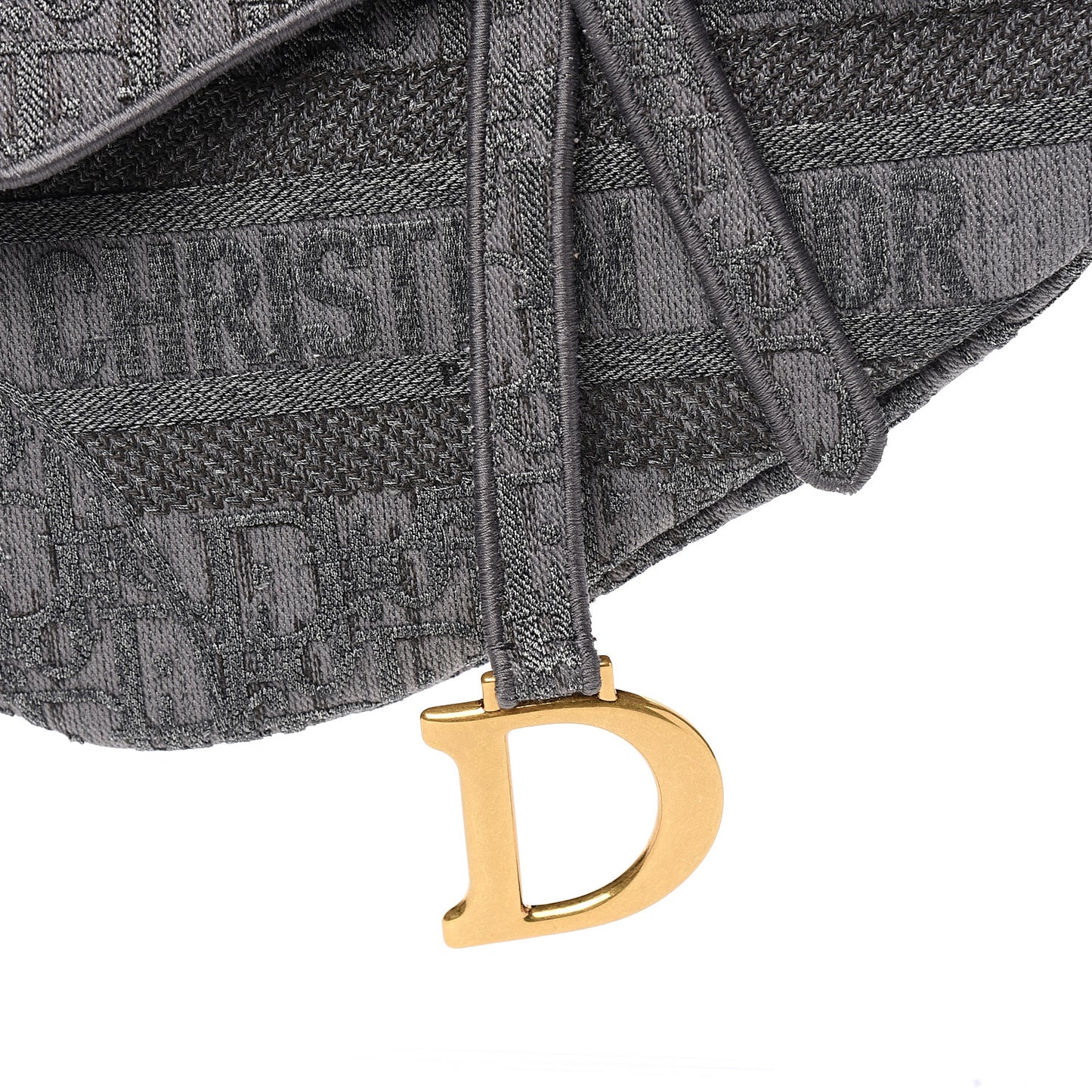 Oblique Denim Saddle Bag Grey