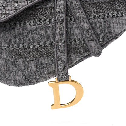Christian Dior Oblique Denim Saddle Bag Grey 9 of 9