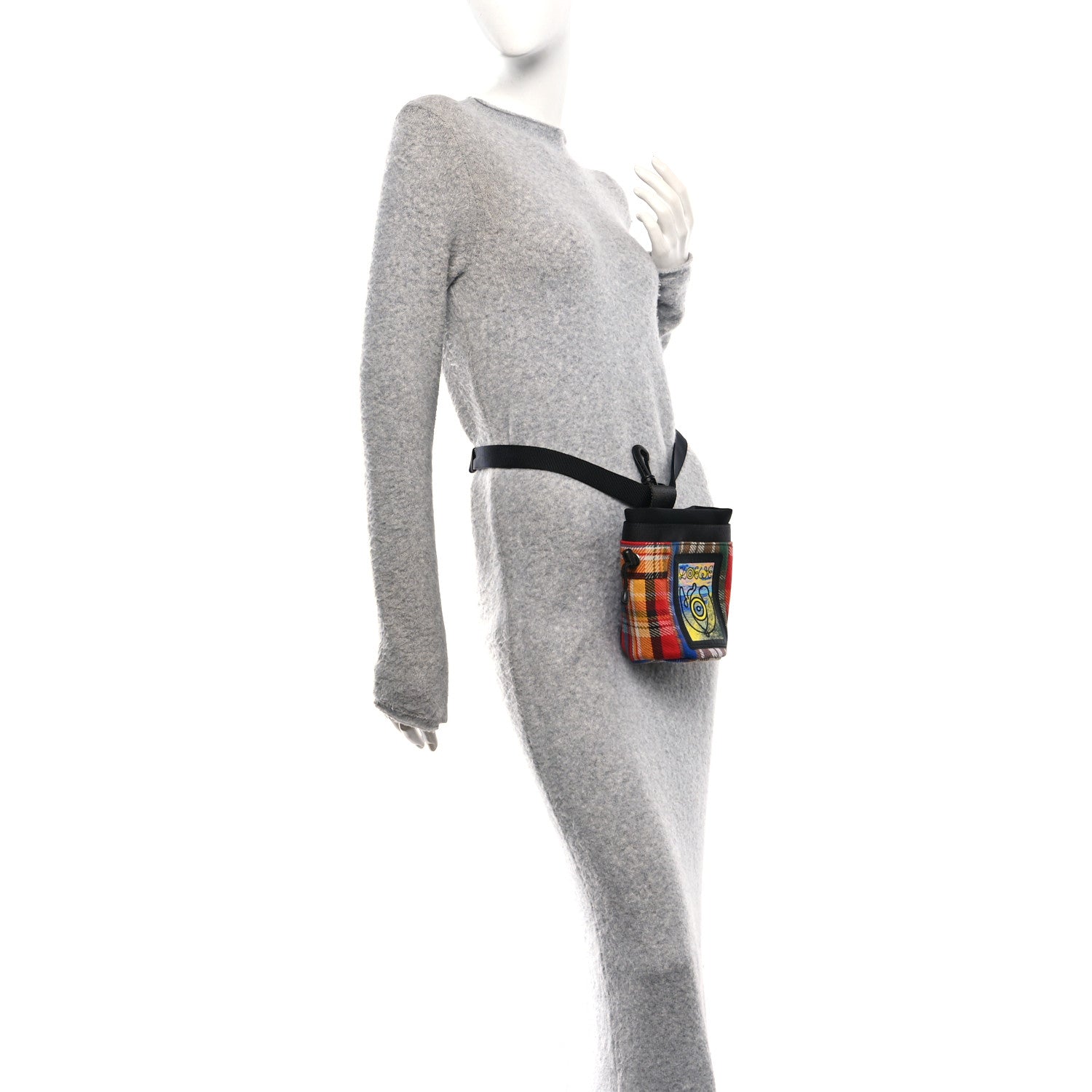 Loewe Neoprene Wool Tartan Eye/LOEWE/Nature Chalk Drawstring Bag Multicolor 2 of 10