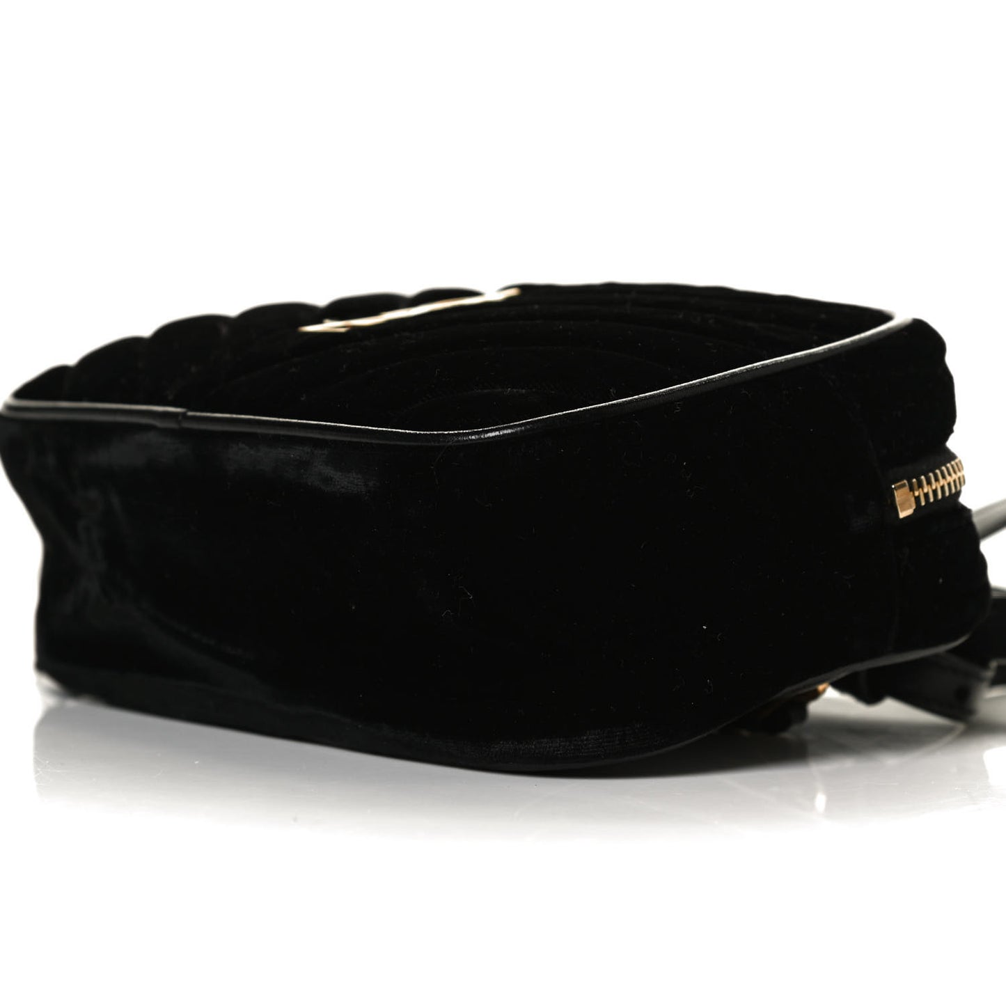Velour Matelasse Monogram Lou Belt Bag Black