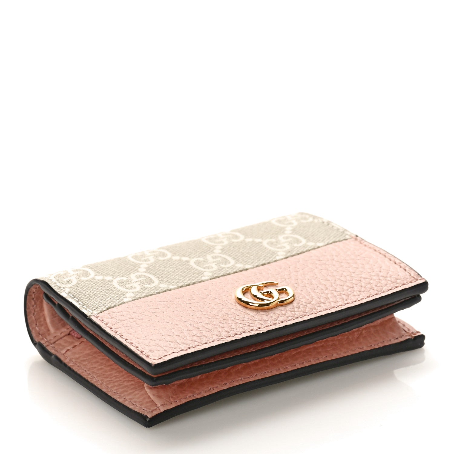 Gucci Dollar Calfskin GG Supreme Monogram GG Marmont Card Case Perfect Pink Beige Mystic White 4 of 8