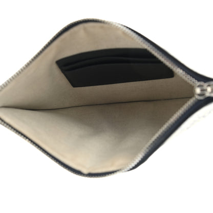 Gucci GG Supreme Monogram Textured Dollar Calfskin Web Ophidia Wristlet Pouch Beige Blue 5 of 9
