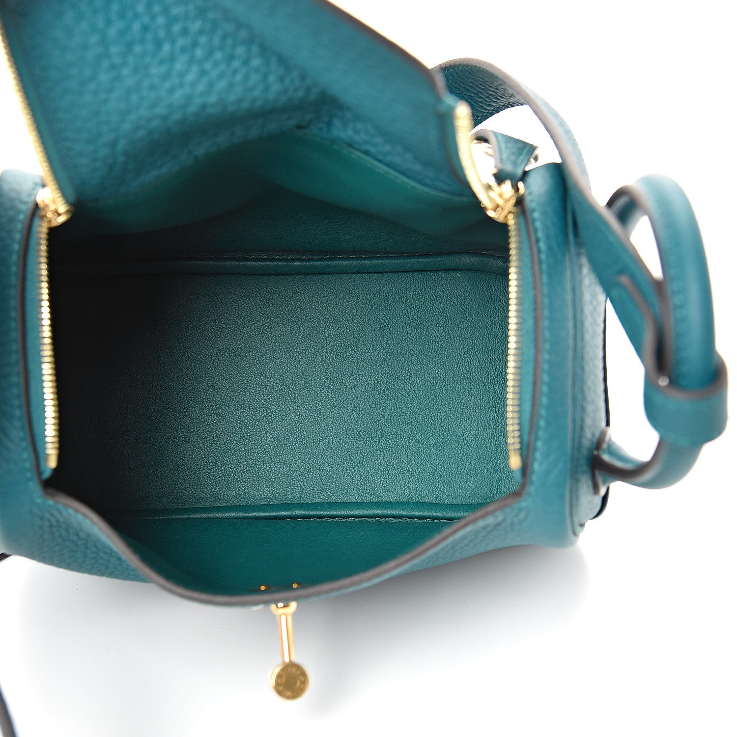 Hermes Taurillon Clemence Mini Lindy 20 Vert Bosphore 4 of 10