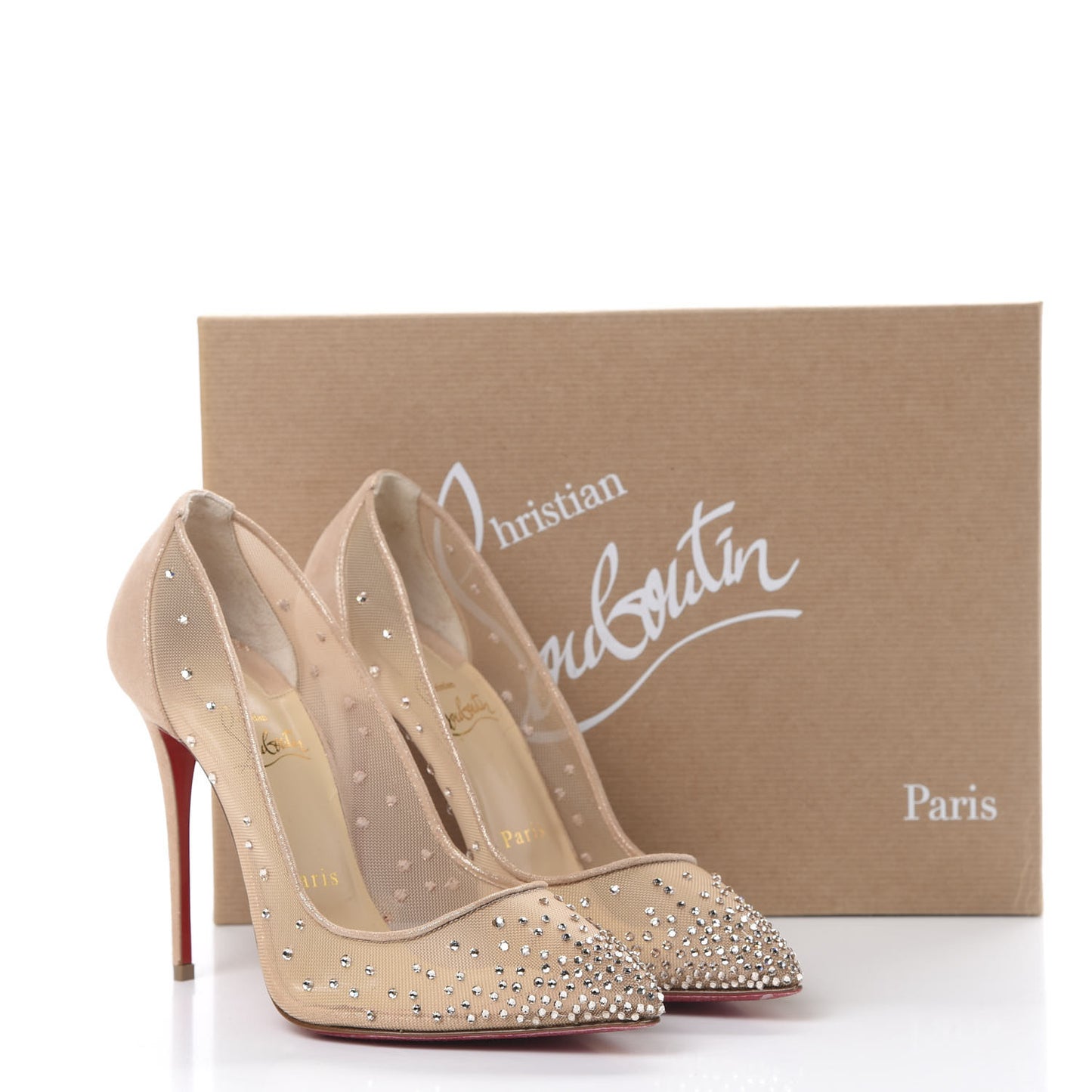 Suede Silk Crystal Strass Follies 100 Pumps 37 Light Silk