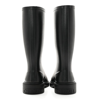 Chanel Caoutchouk CC High Boots 40 Black 5 of 16
