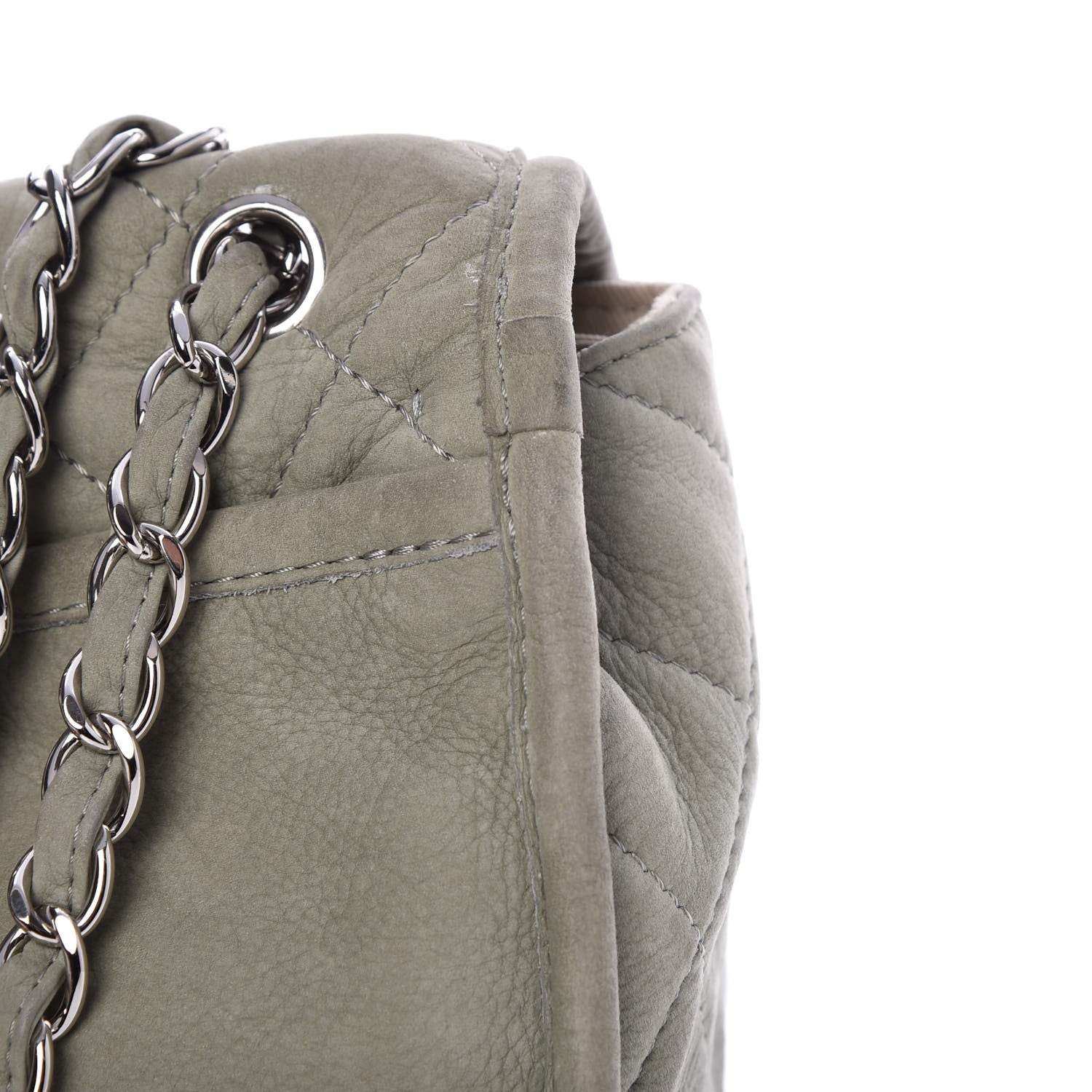 Chanel Ultra Soft Suede Calfskin Large Natural Beauty Flap Khaki 10 of 10