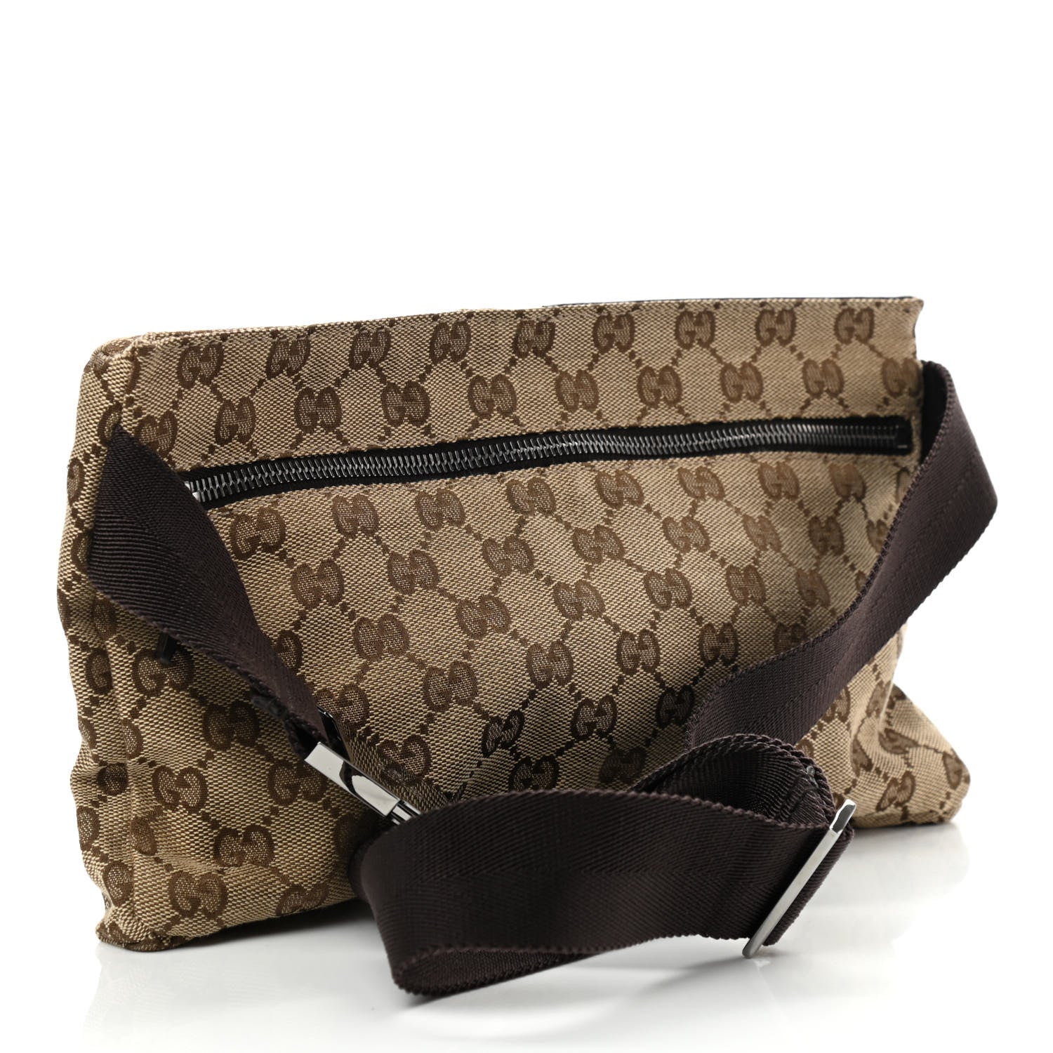 Gucci GG Monogram Double Pocket Belt Bag Dark Brown 3 of 12
