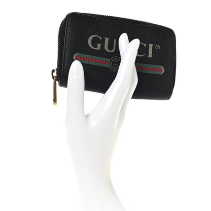 Gucci Calfskin Logo Zip Around Card Case Black 2 of 10