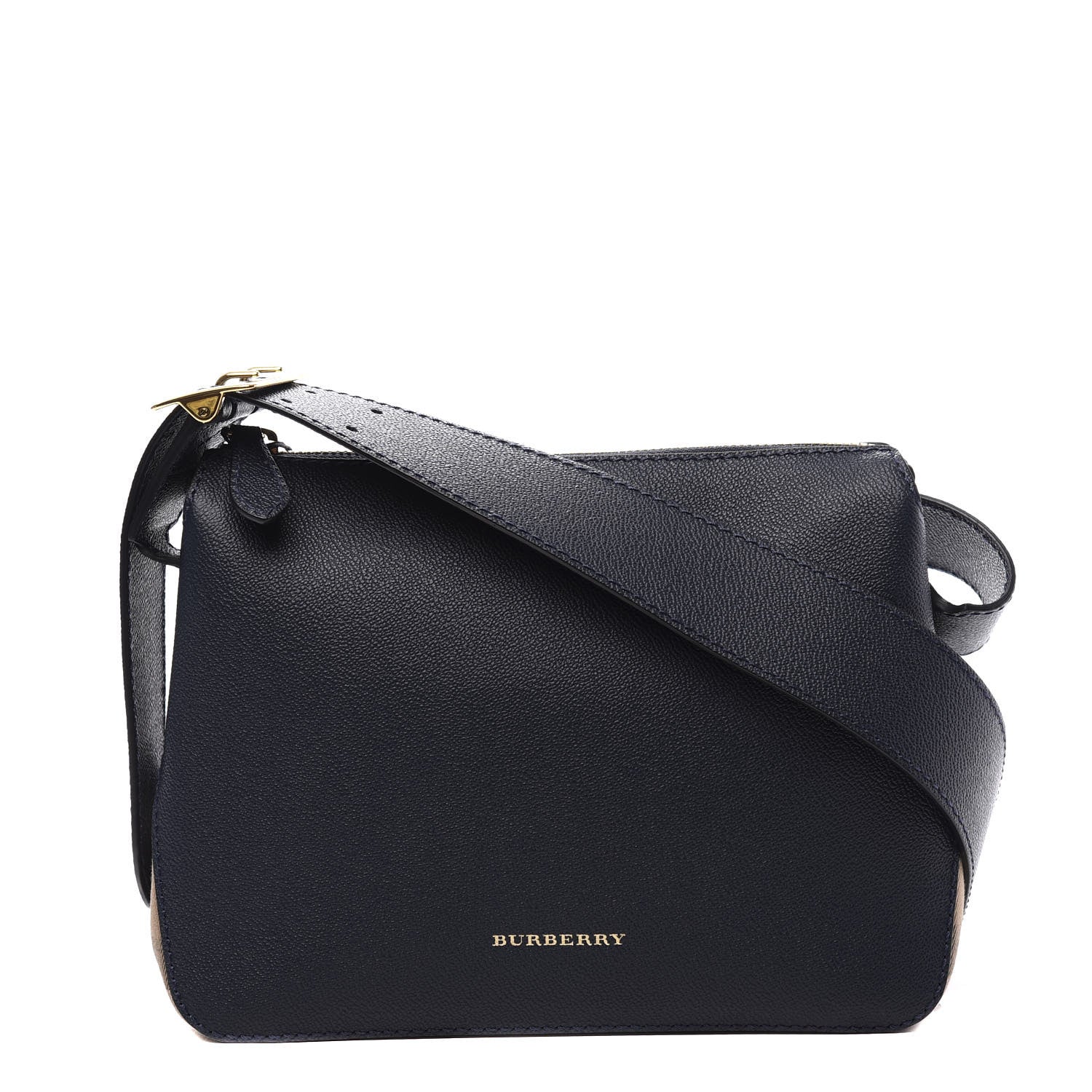 Burberry Soft Grain Calfskin House Check Small Helmsley Crossbody Blue Carbon 1 of 11