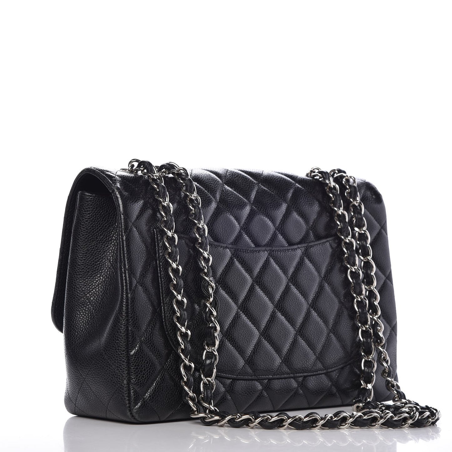 Caviar Quilted Jumbo Single Flap Black