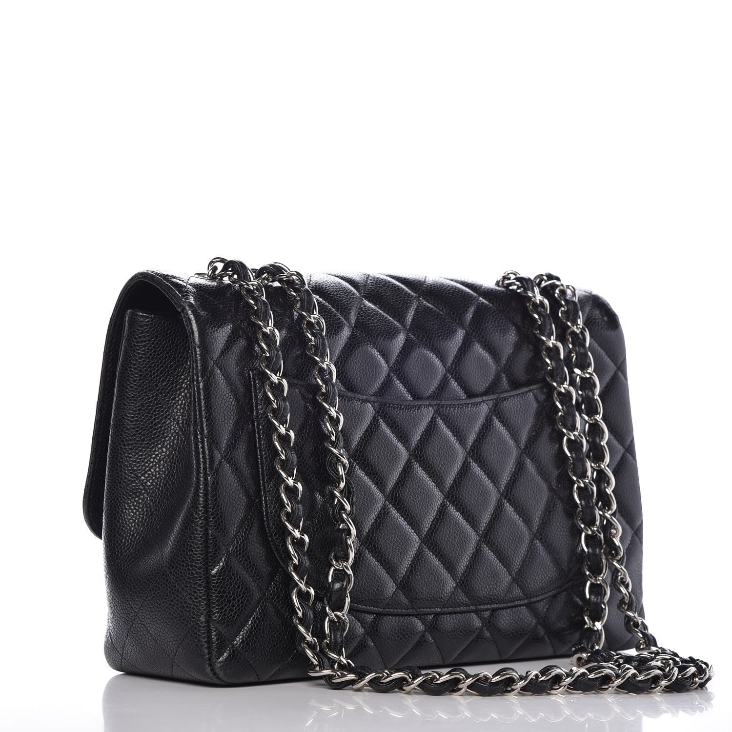 Chanel Caviar Quilted Jumbo Single Flap Black 4 of 9