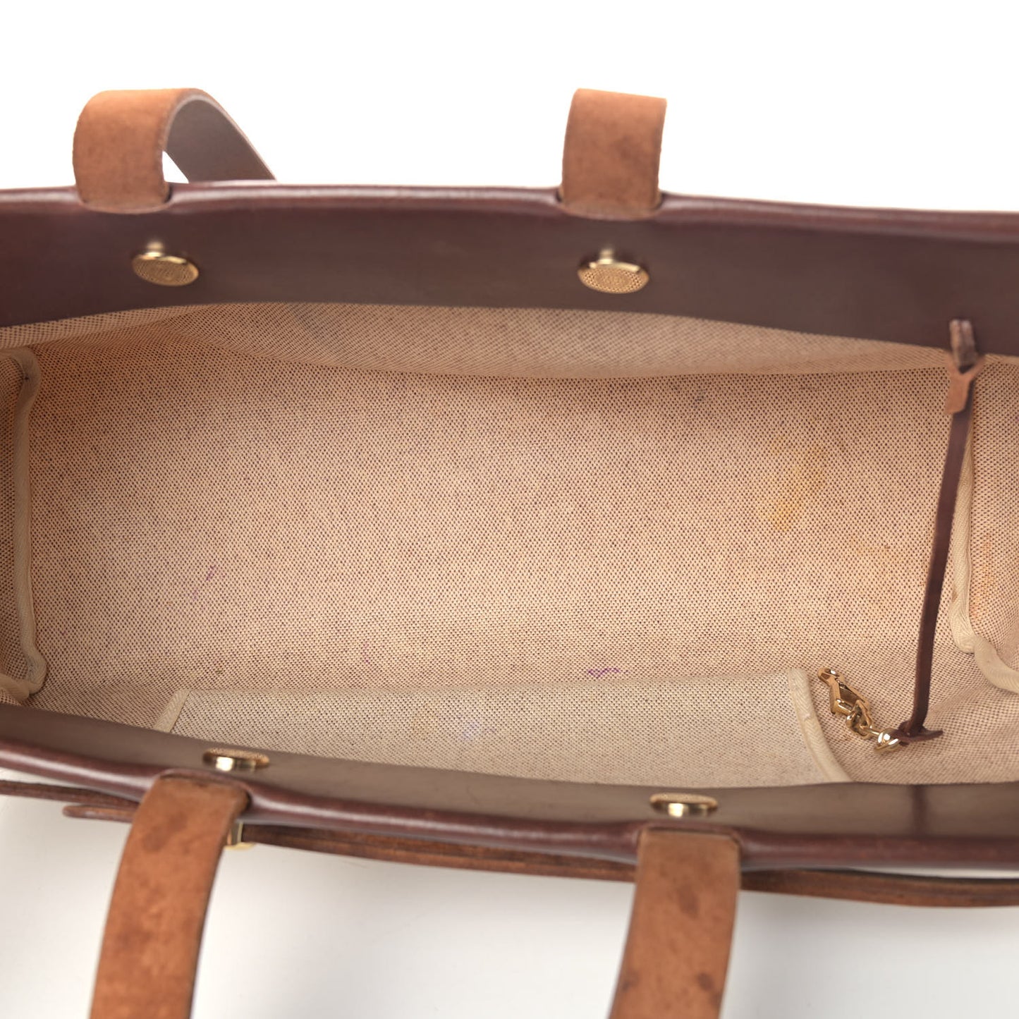 Toile Vache Calfskin Herbag Cabas Havane