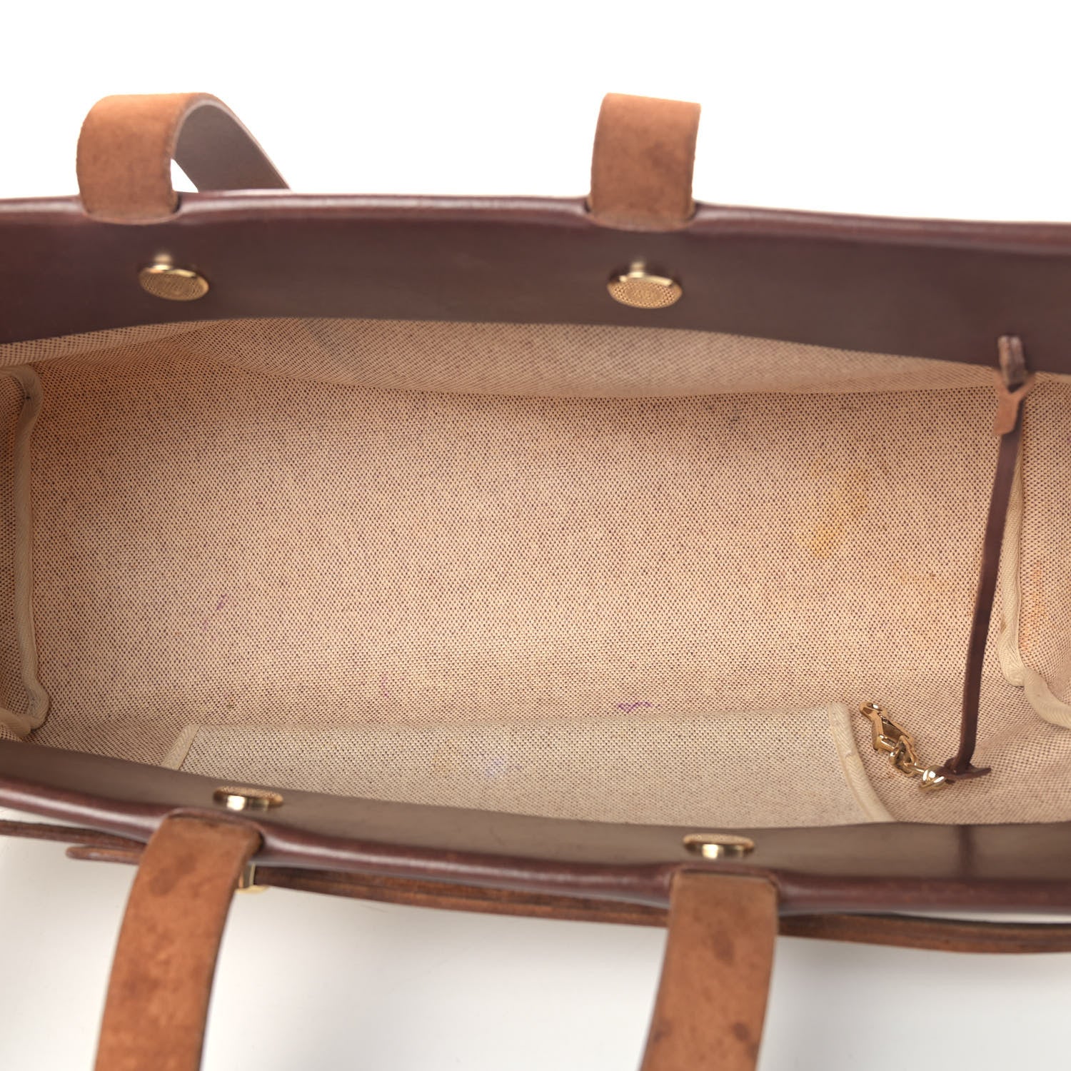 Hermes Toile Vache Calfskin Herbag Cabas Havane 4 of 16