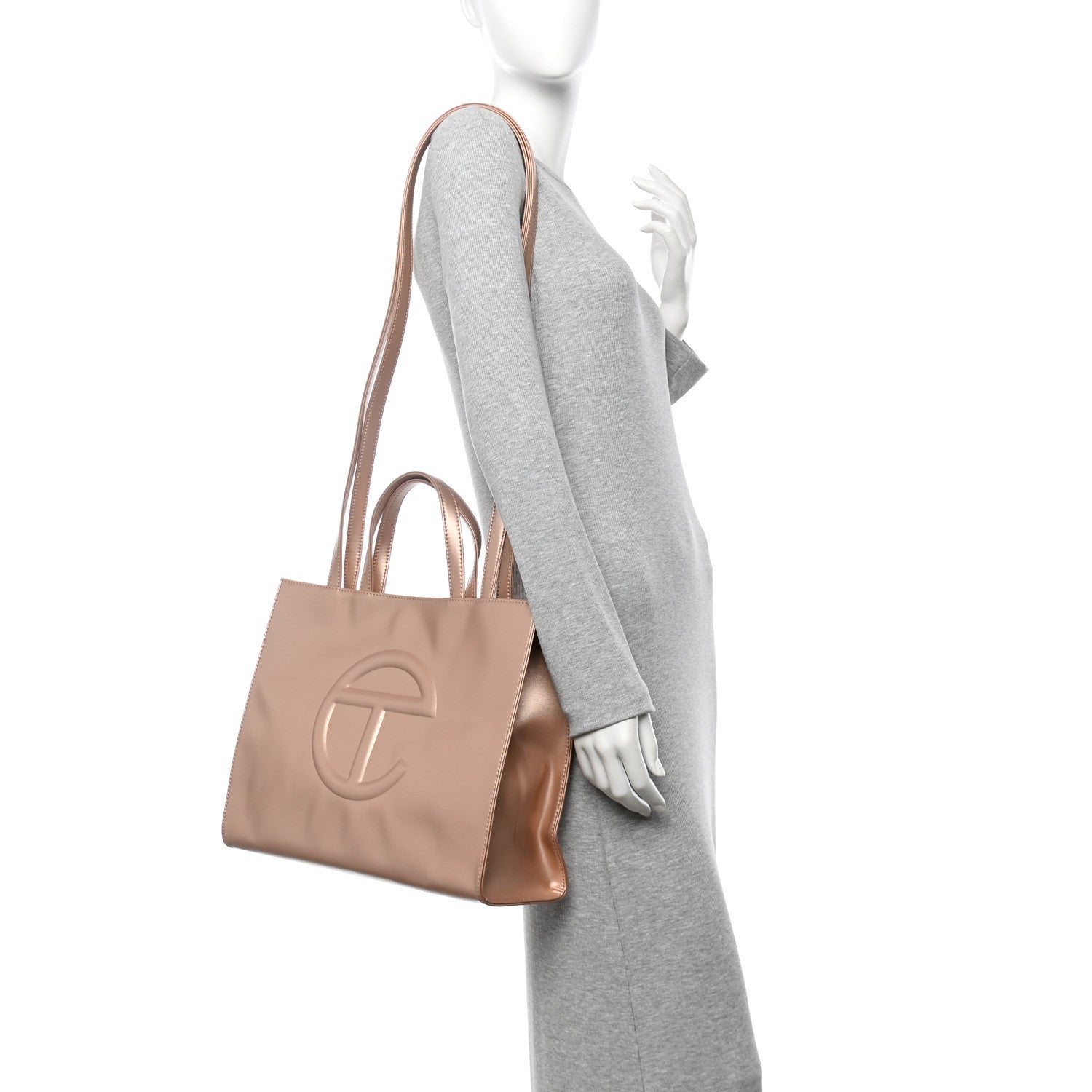 Telfar Metallic Vegan Leather Medium Shopping Bag Copper 2 of 10