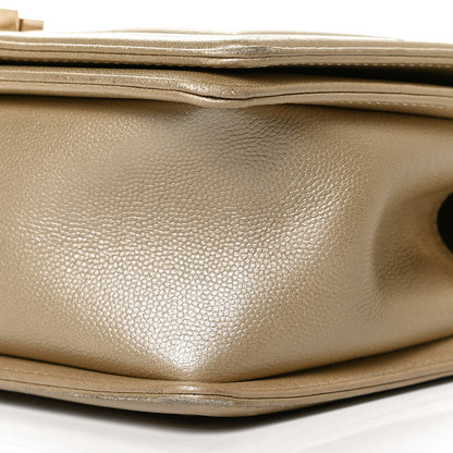Chanel Metallic Caviar Quilted Medium Boy Flap Light Gold 9 of 10