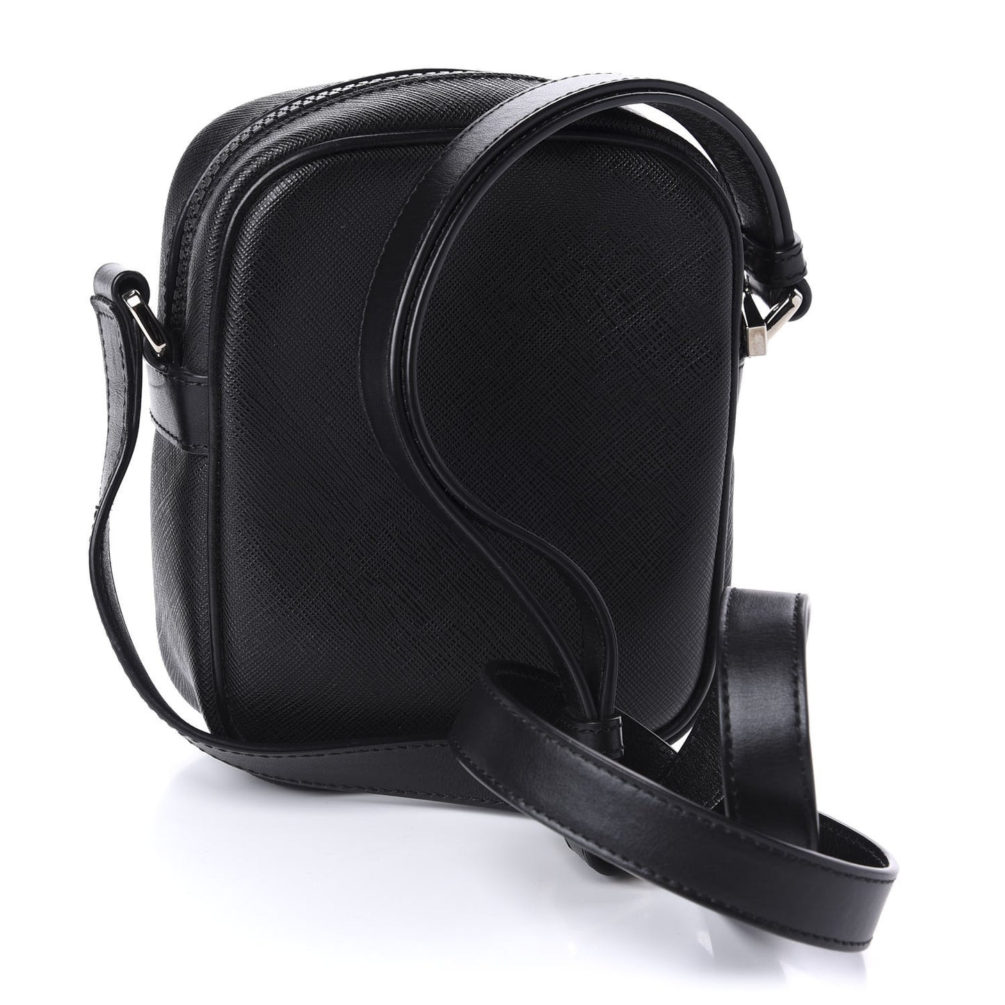 Saffiano Small Medusa Messenger Bag Black
