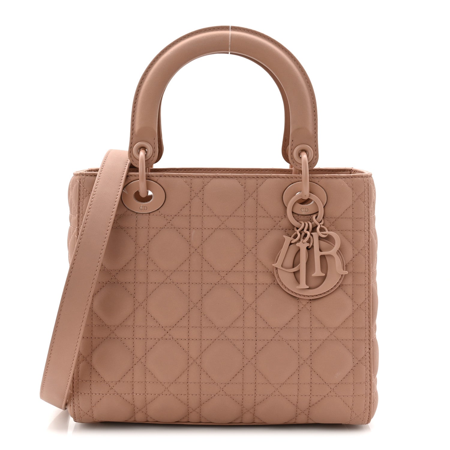 Christian Dior Ultra Matte Calfskin Cannage Medium Lady Dior Beige 1 of 11