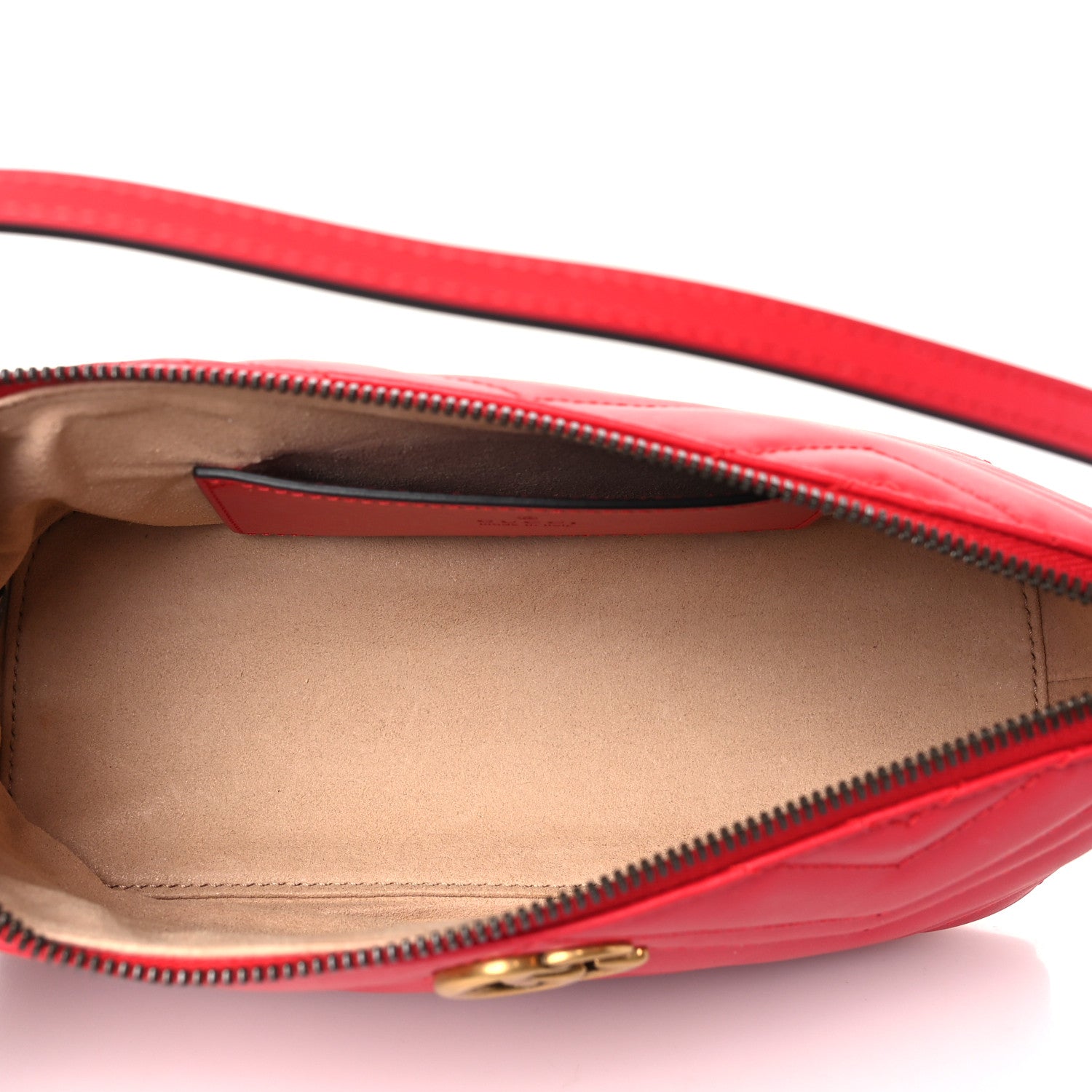 Gucci Calfskin Matelasse Chevron GG Marmont Sling Shoulder Bag Rosso 5 of 10