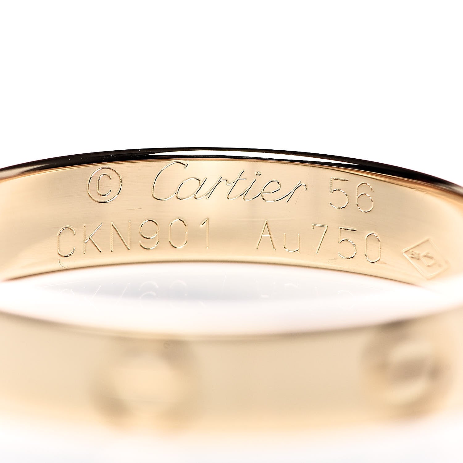 Cartier 18K Yellow Gold 3.5mm LOVE Wedding Band Ring 56 7.5 4 of 5