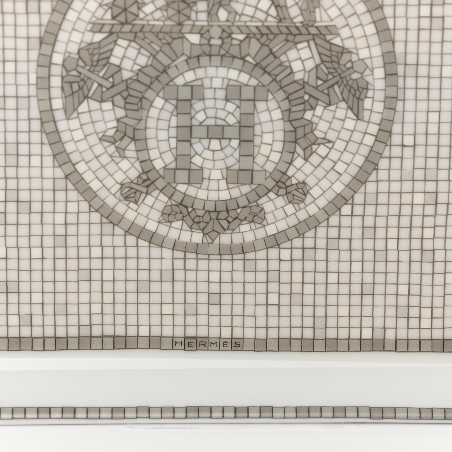 Hermes Porcelain Mosaique Au 24 Sushi Plate Platine 5 of 8