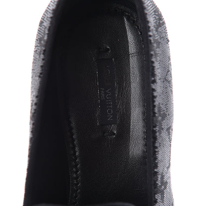 Louis Vuitton Monogram Embroided Sequins Mens Grenelle Richelieu Shoes 8.5 Black 5 of 7