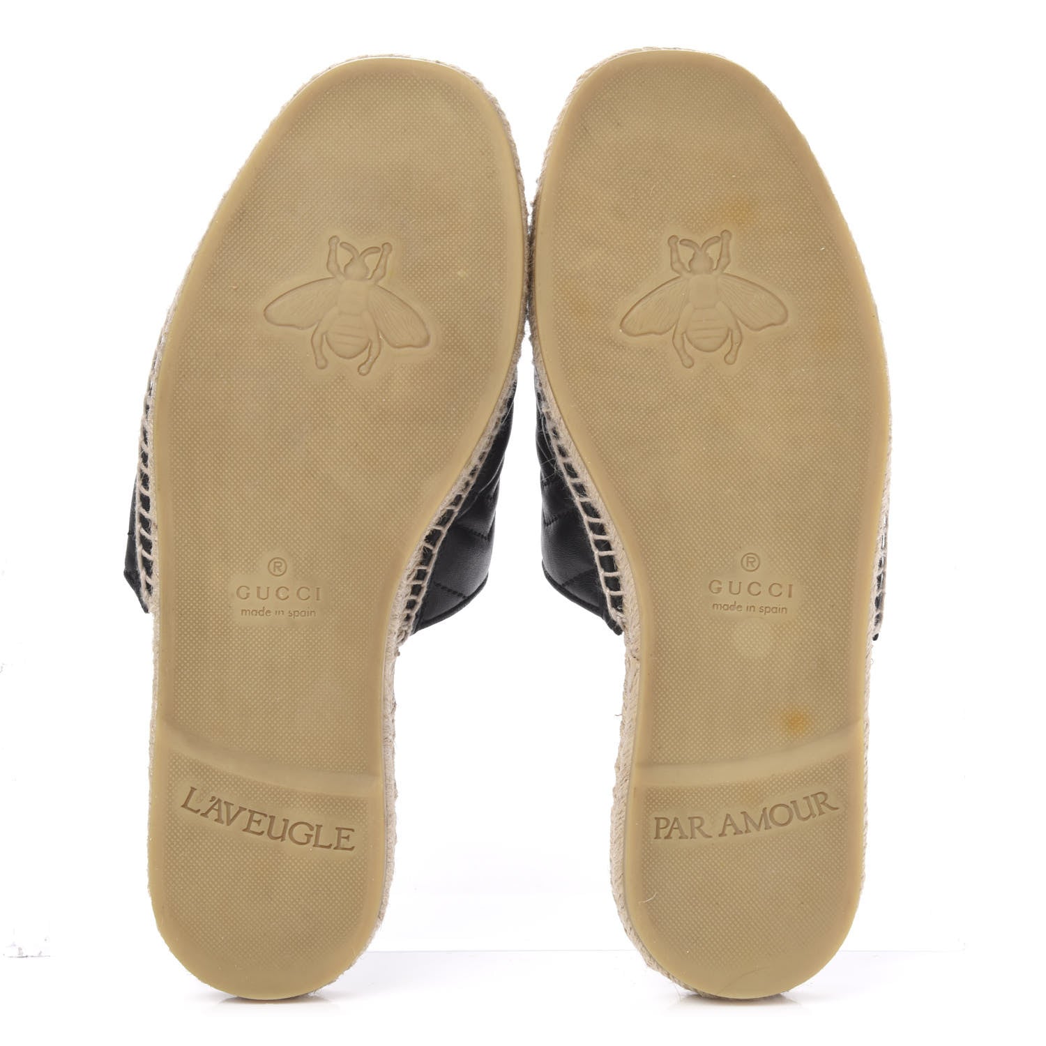 Gucci Nappa Matelasse GG Marmont Espadrille Slippers 37 Black 5 of 10